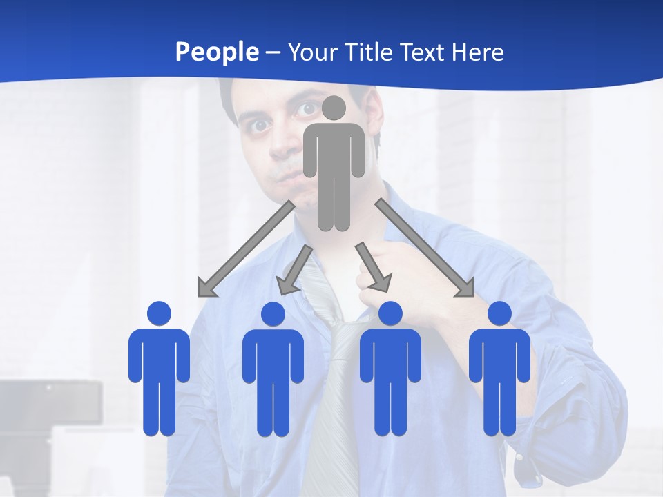 A Man In A Blue Shirt And Tie PowerPoint Template