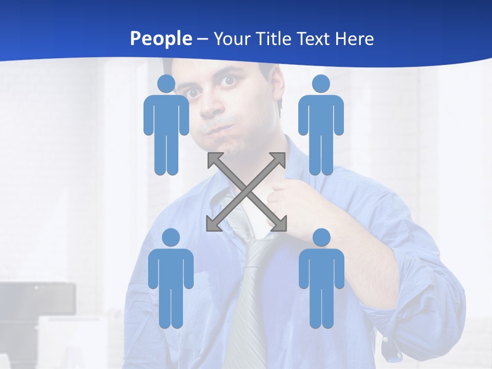 A Man In A Blue Shirt And Tie PowerPoint Template