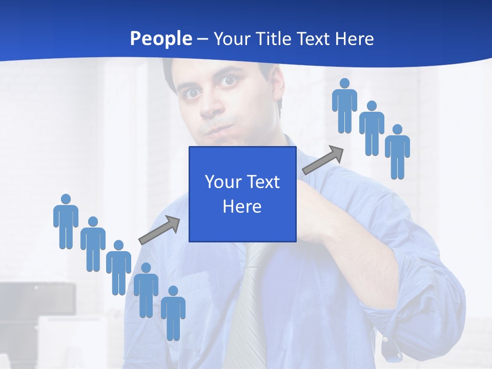 A Man In A Blue Shirt And Tie PowerPoint Template