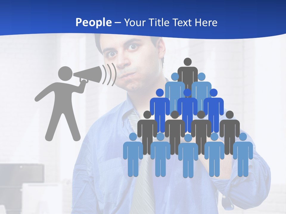 A Man In A Blue Shirt And Tie PowerPoint Template