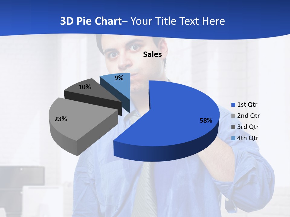 A Man In A Blue Shirt And Tie PowerPoint Template