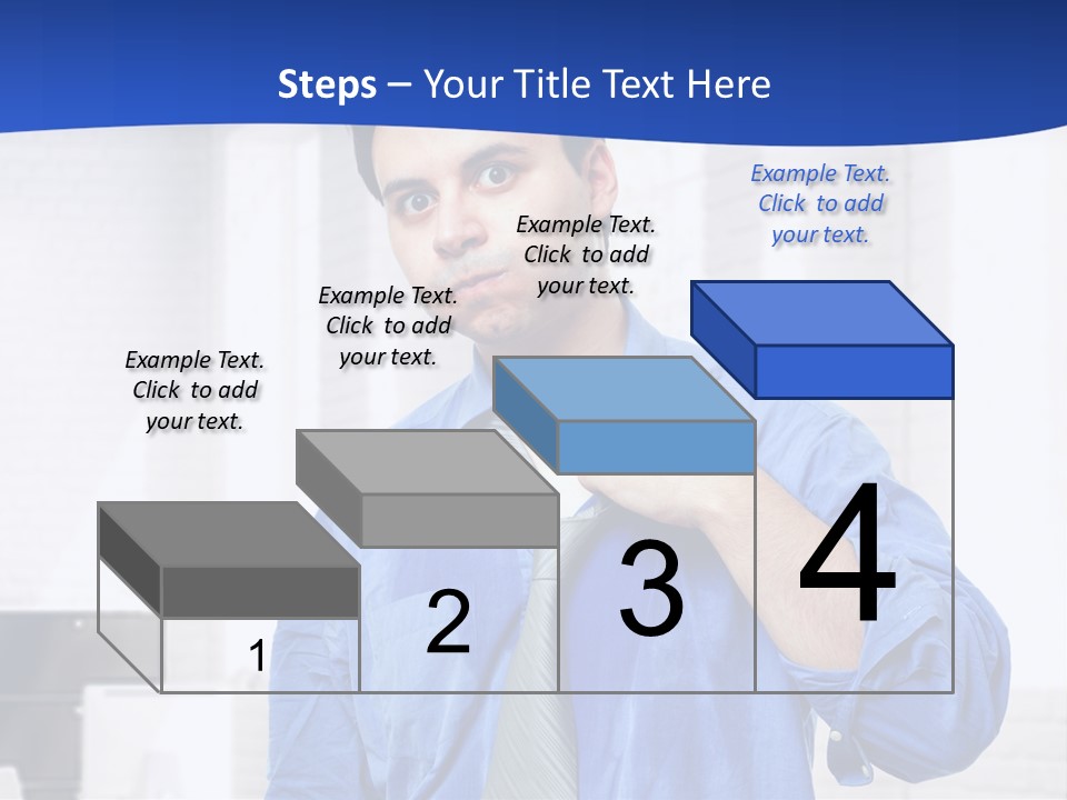 A Man In A Blue Shirt And Tie PowerPoint Template