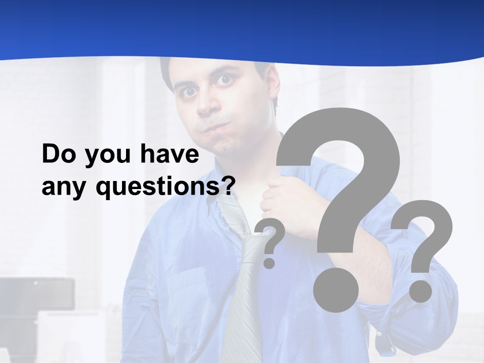 A Man In A Blue Shirt And Tie PowerPoint Template