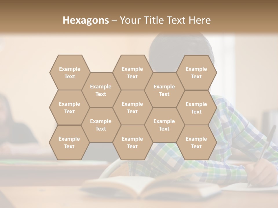 A Young Girl Sitting At A Desk With A Book In Front Of Her PowerPoint Template