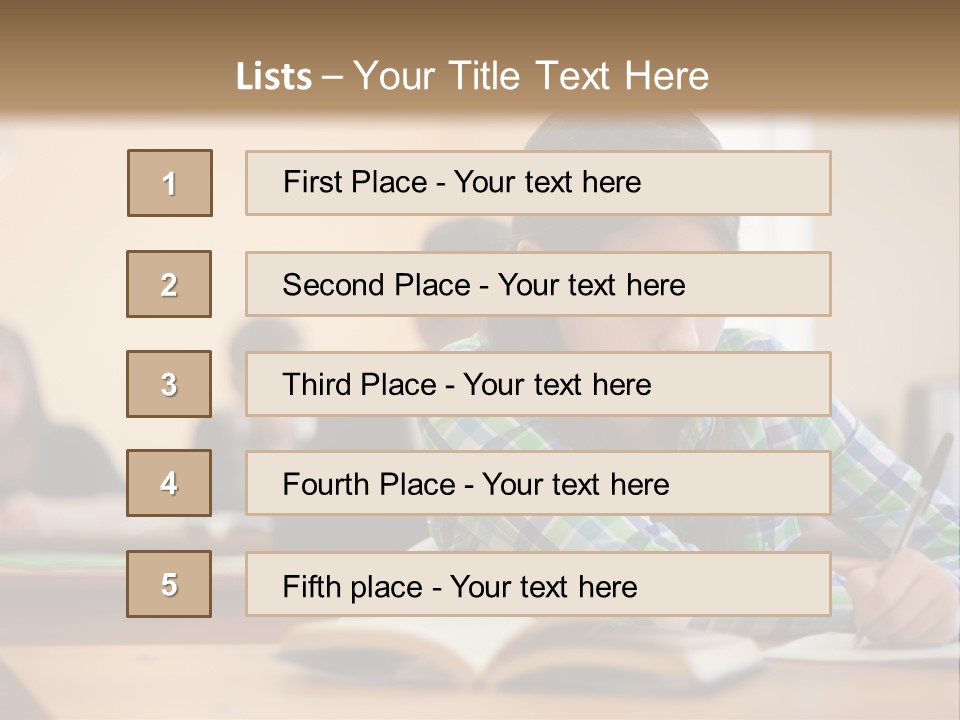 A Young Girl Sitting At A Desk With A Book In Front Of Her PowerPoint Template