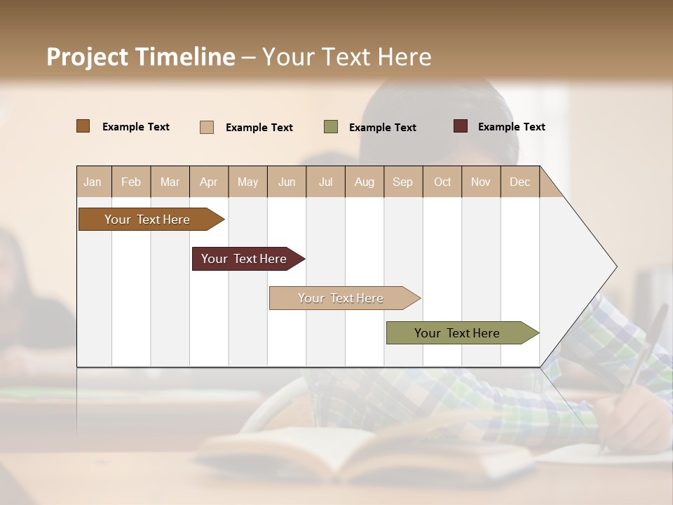 A Young Girl Sitting At A Desk With A Book In Front Of Her PowerPoint Template