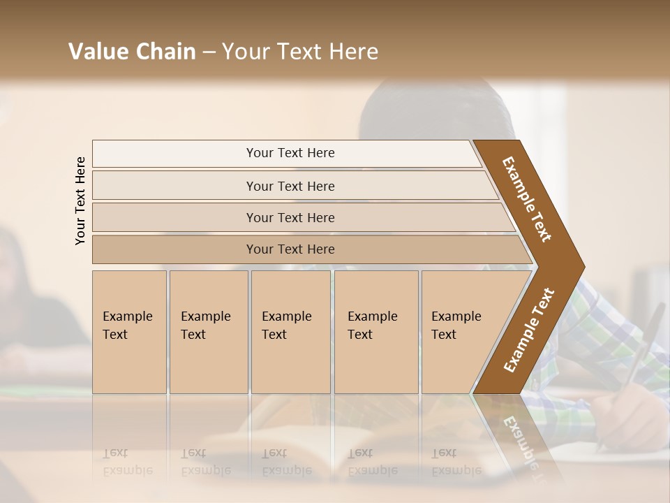 A Young Girl Sitting At A Desk With A Book In Front Of Her PowerPoint Template