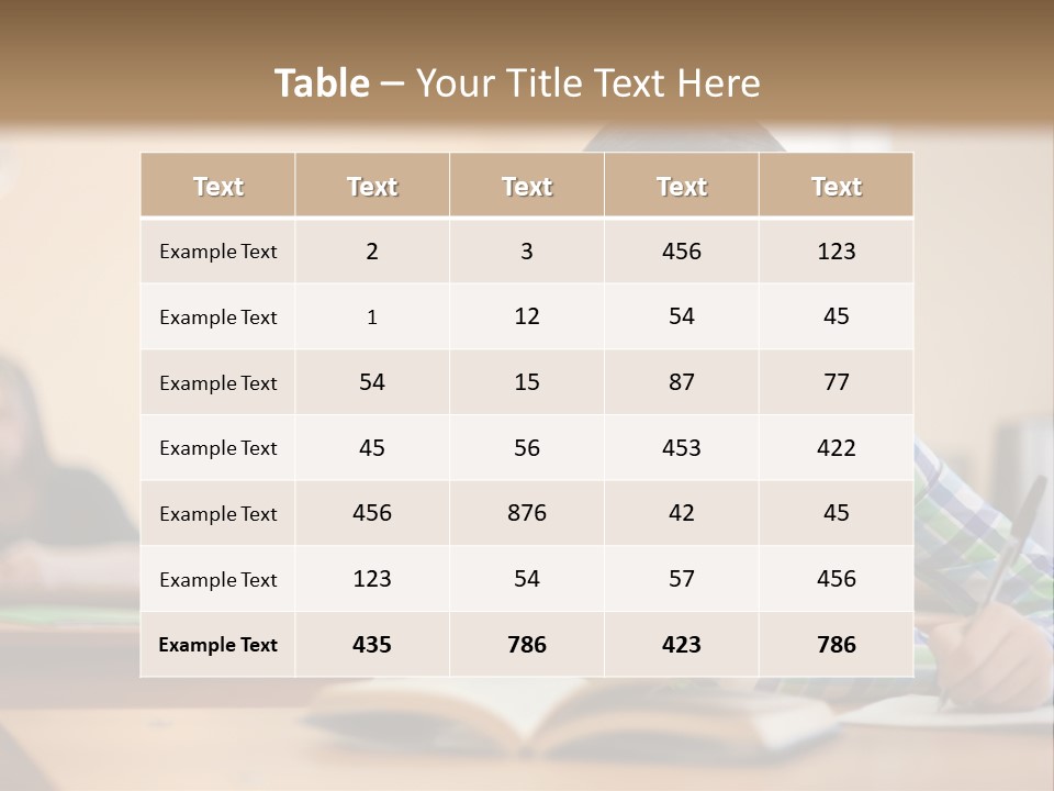 A Young Girl Sitting At A Desk With A Book In Front Of Her PowerPoint Template