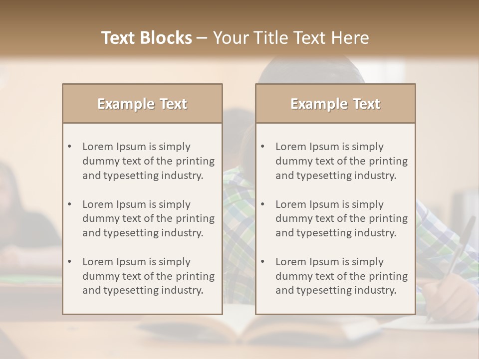 A Young Girl Sitting At A Desk With A Book In Front Of Her PowerPoint Template