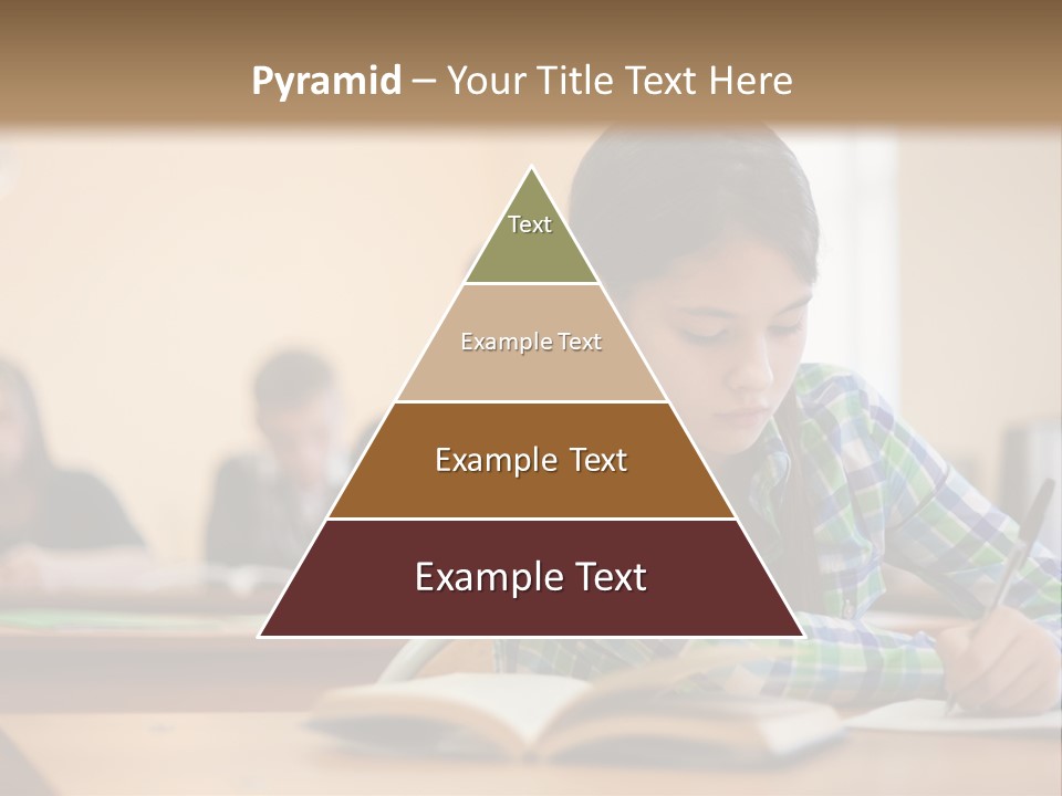 A Young Girl Sitting At A Desk With A Book In Front Of Her PowerPoint Template