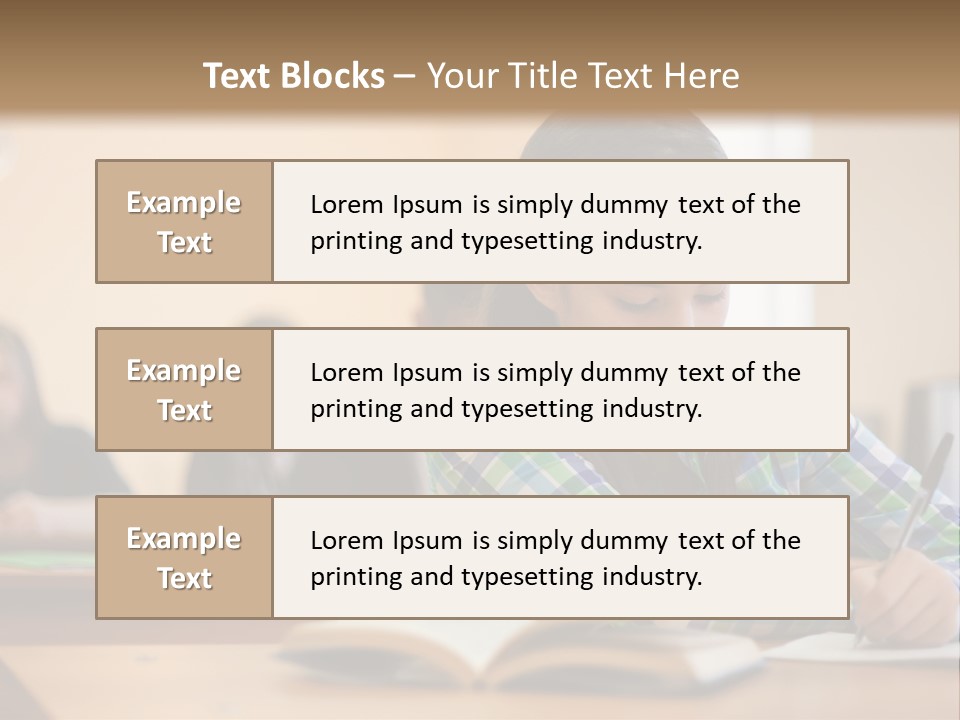 A Young Girl Sitting At A Desk With A Book In Front Of Her PowerPoint Template