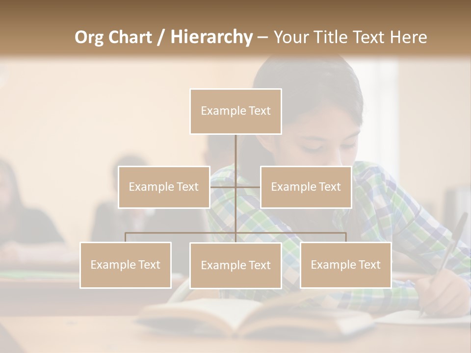 A Young Girl Sitting At A Desk With A Book In Front Of Her PowerPoint Template