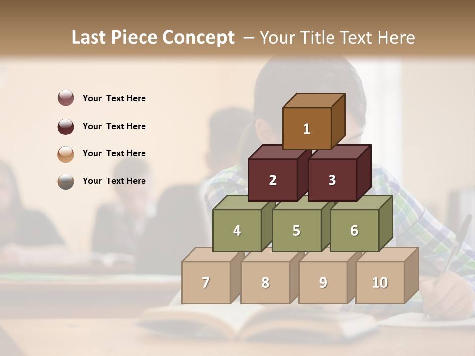 A Young Girl Sitting At A Desk With A Book In Front Of Her PowerPoint Template