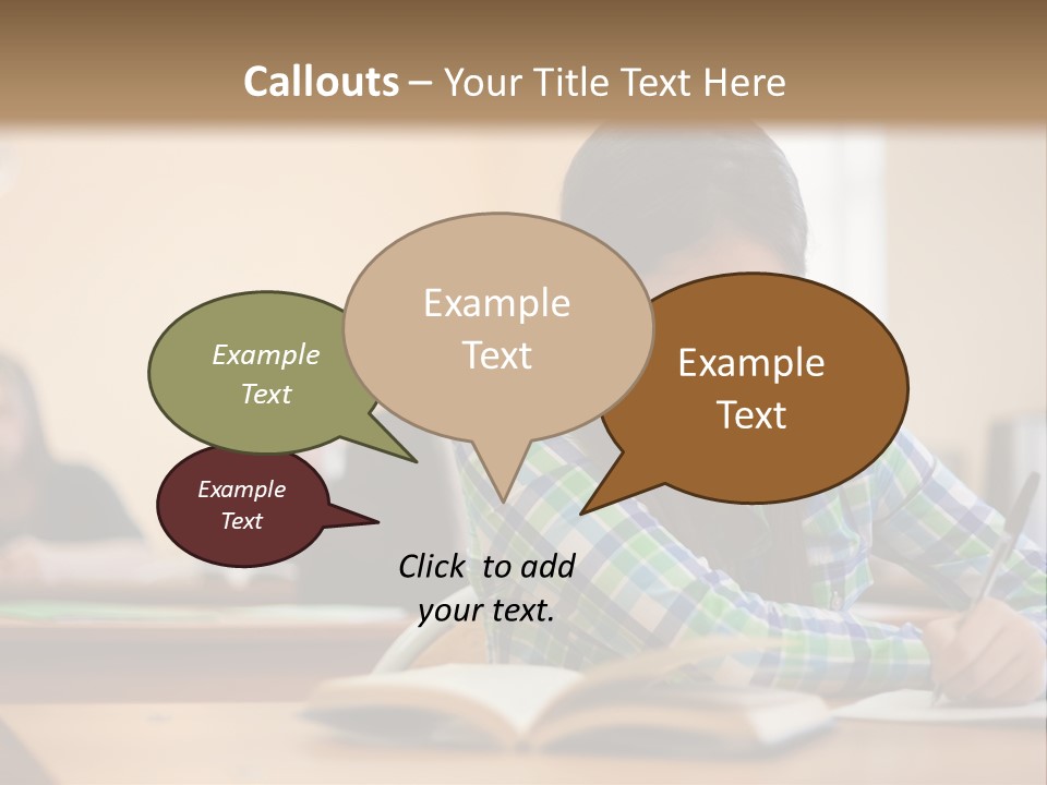 A Young Girl Sitting At A Desk With A Book In Front Of Her PowerPoint Template