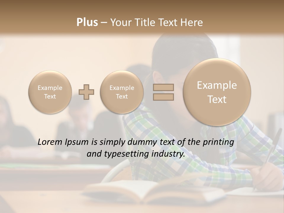 A Young Girl Sitting At A Desk With A Book In Front Of Her PowerPoint Template
