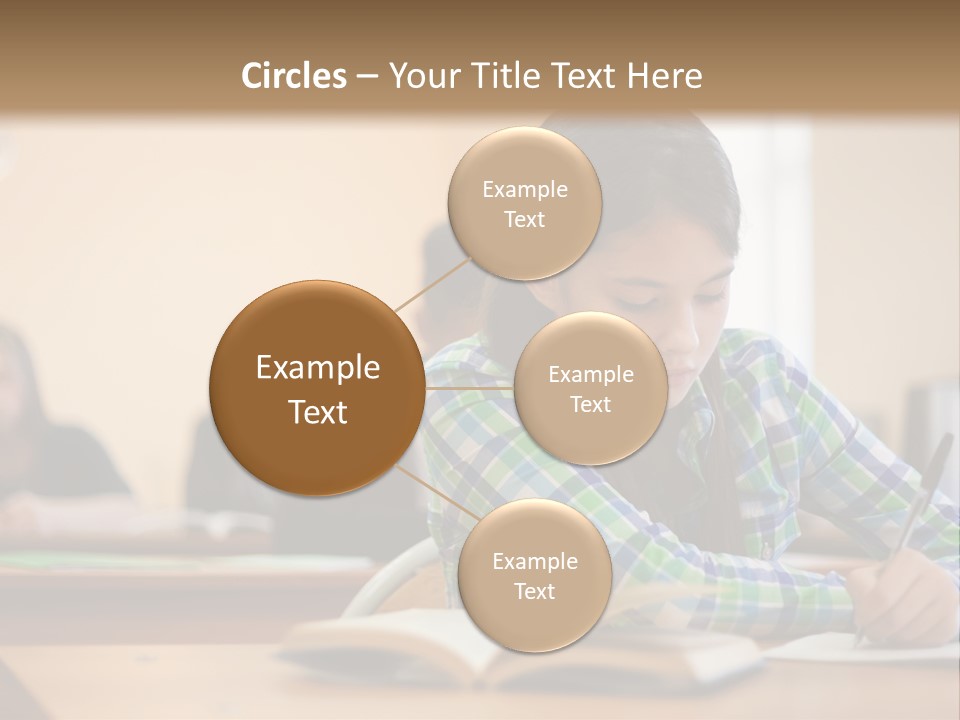 A Young Girl Sitting At A Desk With A Book In Front Of Her PowerPoint Template