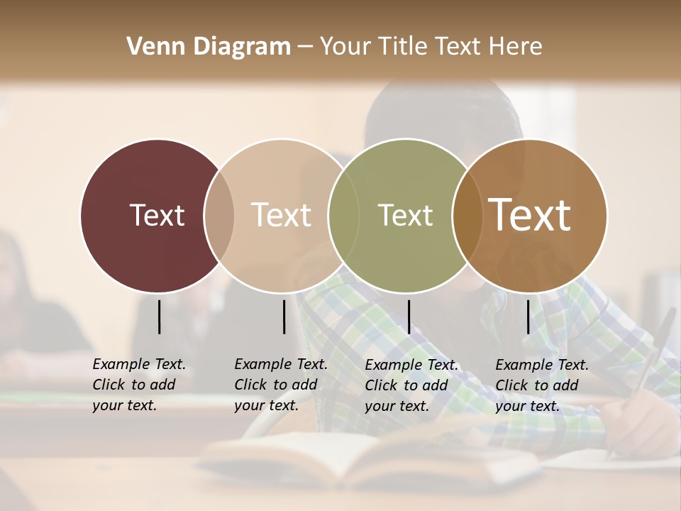 A Young Girl Sitting At A Desk With A Book In Front Of Her PowerPoint Template