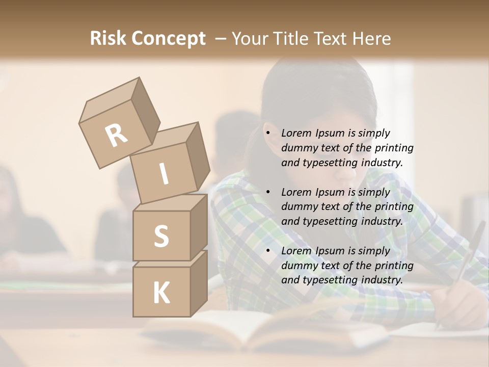 A Young Girl Sitting At A Desk With A Book In Front Of Her PowerPoint Template
