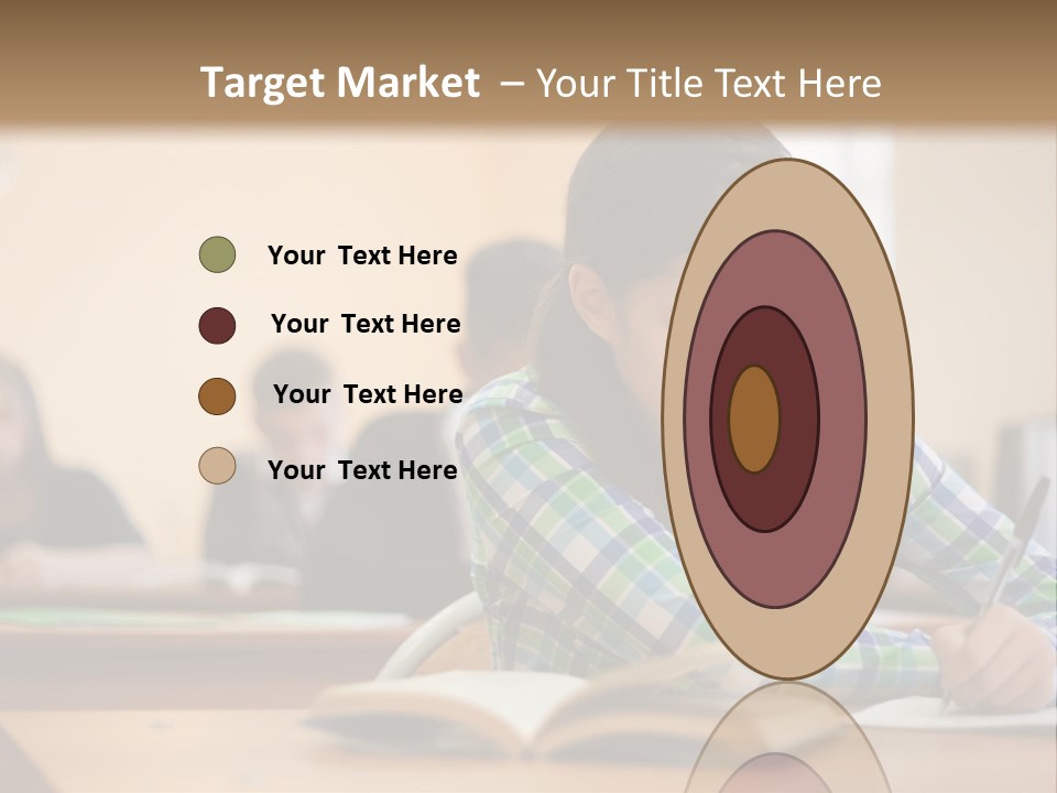 A Young Girl Sitting At A Desk With A Book In Front Of Her PowerPoint Template