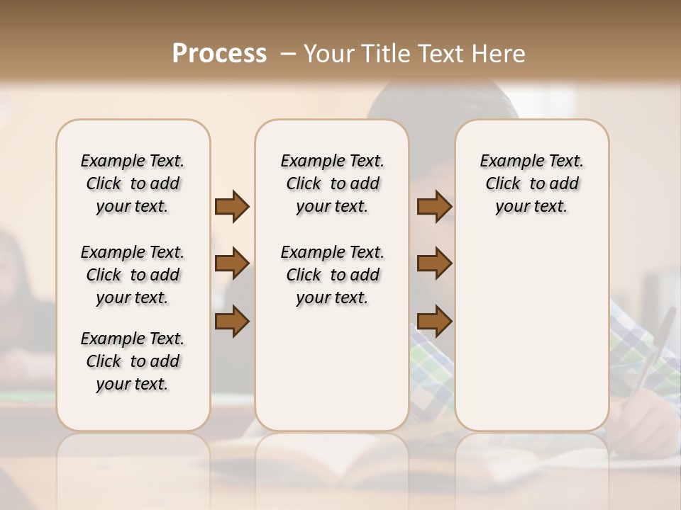 A Young Girl Sitting At A Desk With A Book In Front Of Her PowerPoint Template