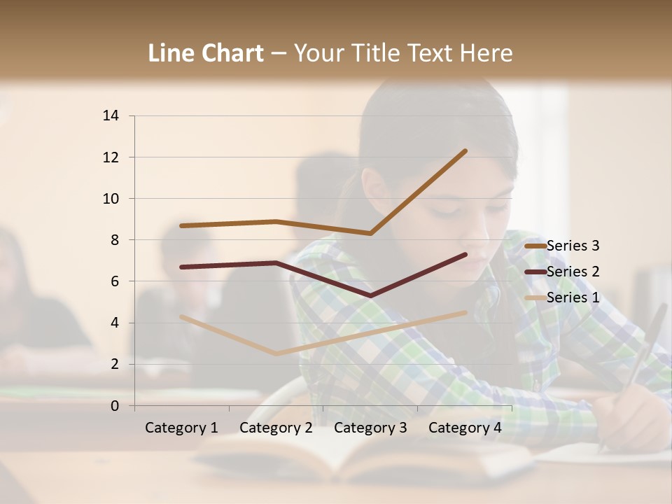 A Young Girl Sitting At A Desk With A Book In Front Of Her PowerPoint Template