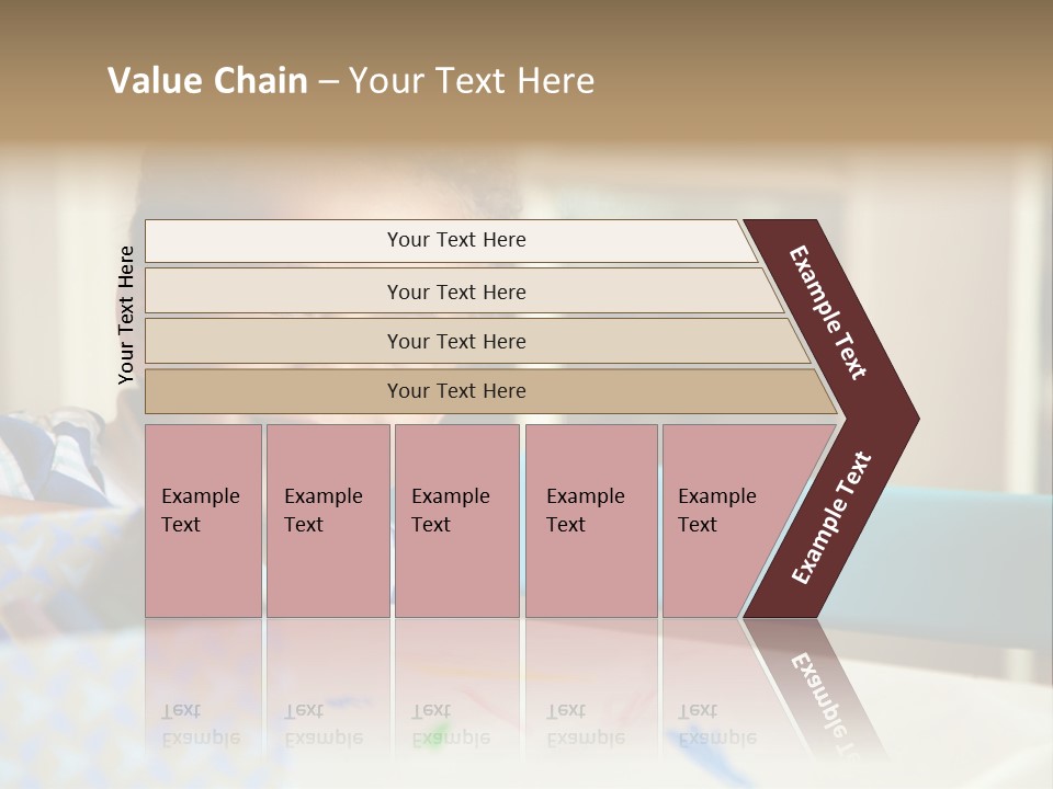 A Young Boy Sitting At A Table With A Blue Chair PowerPoint Template