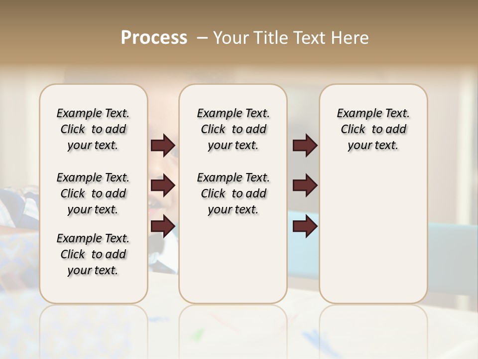 A Young Boy Sitting At A Table With A Blue Chair PowerPoint Template