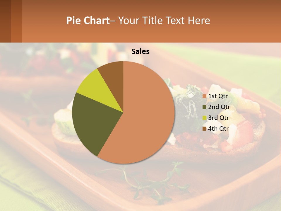 A Wooden Tray With Two Pieces Of Bread Topped With Vegetables PowerPoint Template