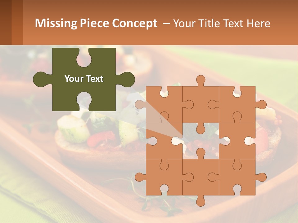 A Wooden Tray With Two Pieces Of Bread Topped With Vegetables PowerPoint Template