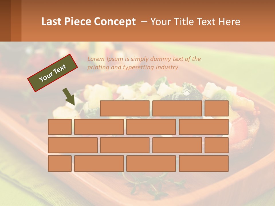 A Wooden Tray With Two Pieces Of Bread Topped With Vegetables PowerPoint Template