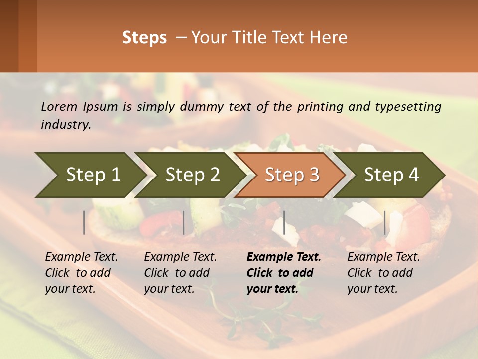 A Wooden Tray With Two Pieces Of Bread Topped With Vegetables PowerPoint Template