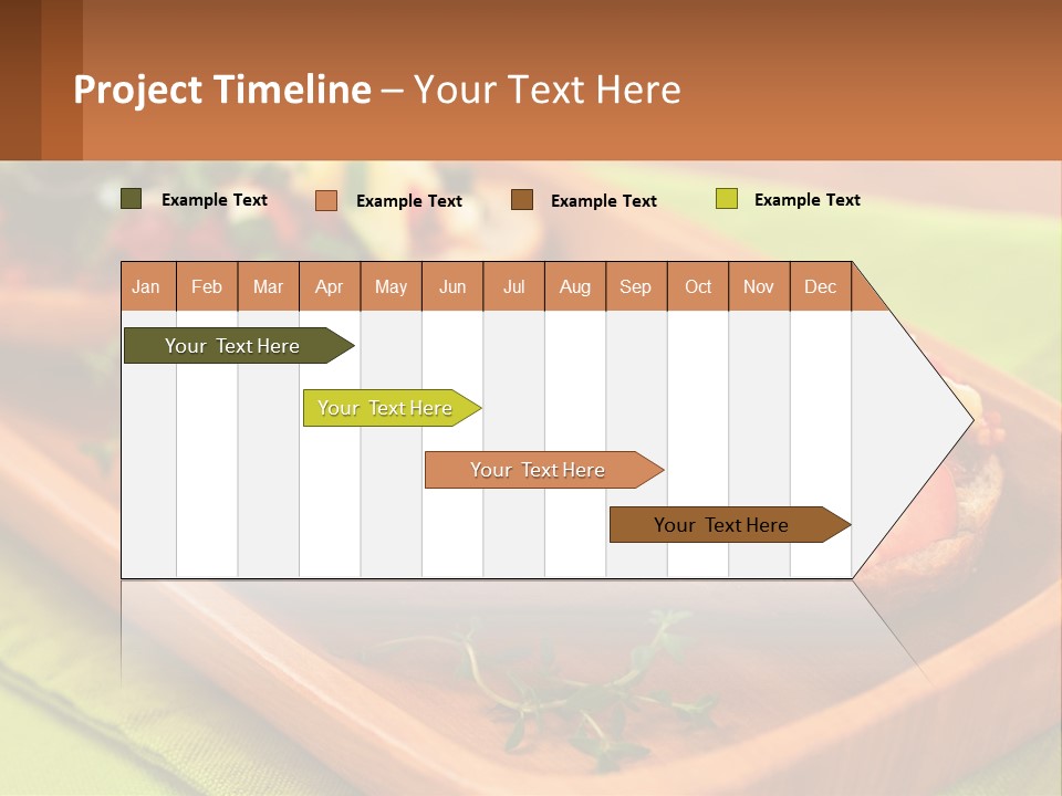 A Wooden Tray With Two Pieces Of Bread Topped With Vegetables PowerPoint Template