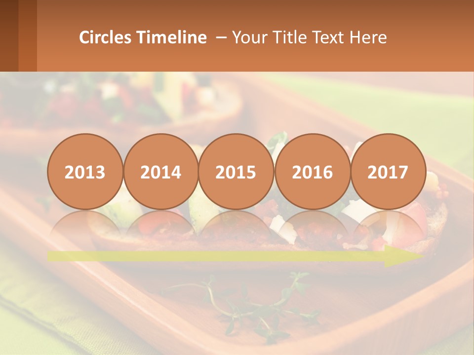 A Wooden Tray With Two Pieces Of Bread Topped With Vegetables PowerPoint Template