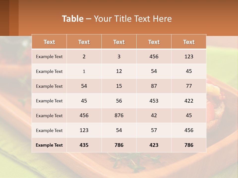 A Wooden Tray With Two Pieces Of Bread Topped With Vegetables PowerPoint Template