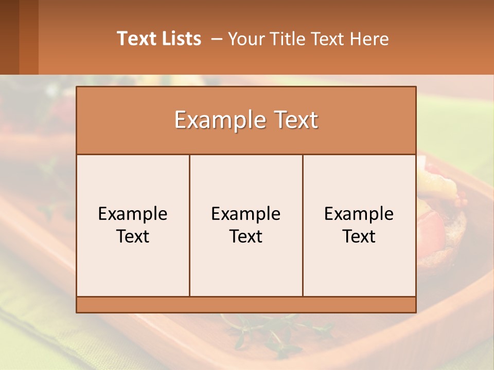 A Wooden Tray With Two Pieces Of Bread Topped With Vegetables PowerPoint Template