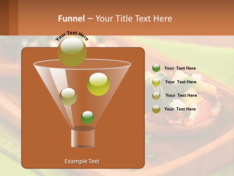 A Wooden Tray With Two Pieces Of Bread Topped With Vegetables PowerPoint Template