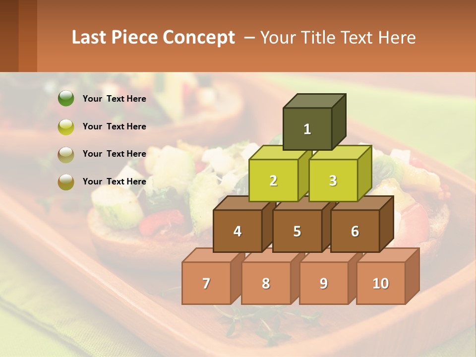 A Wooden Tray With Two Pieces Of Bread Topped With Vegetables PowerPoint Template