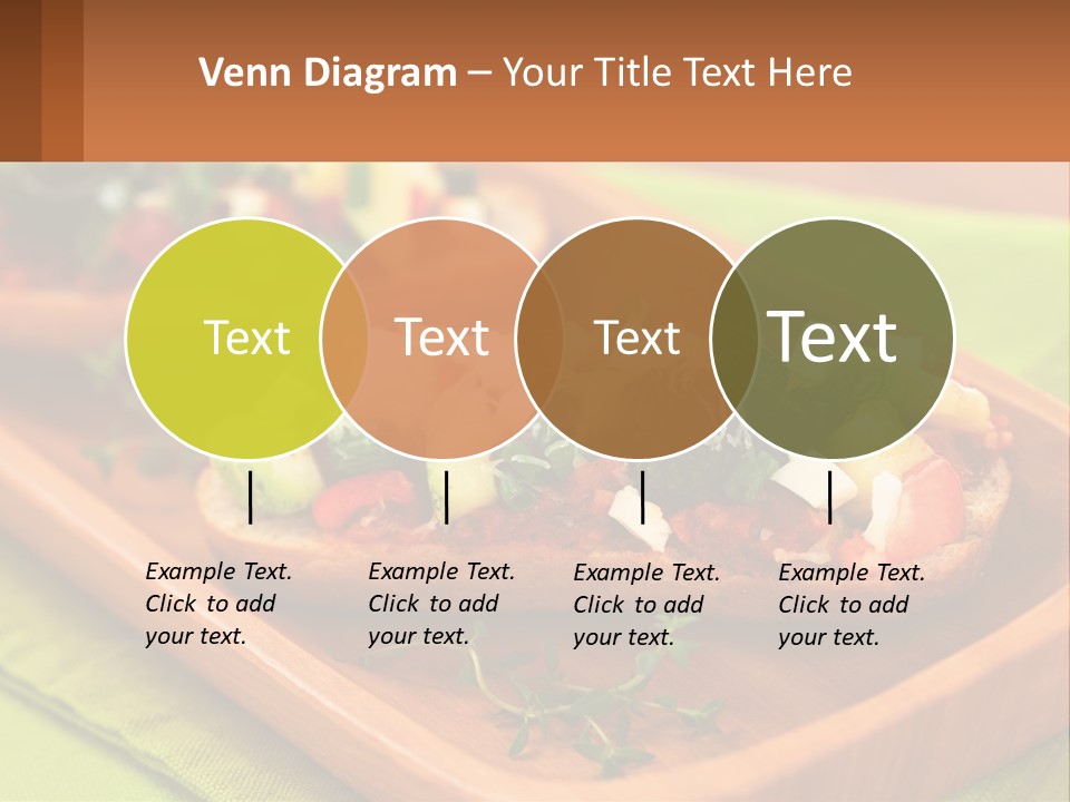 A Wooden Tray With Two Pieces Of Bread Topped With Vegetables PowerPoint Template