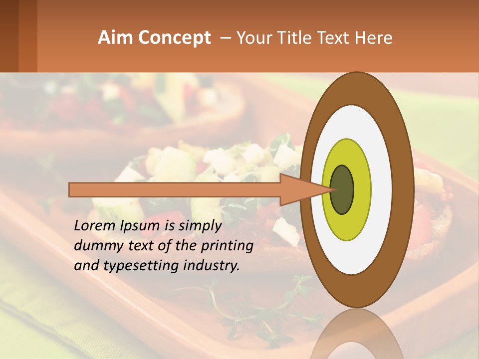 A Wooden Tray With Two Pieces Of Bread Topped With Vegetables PowerPoint Template