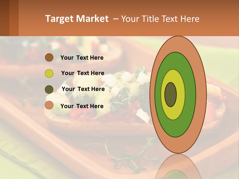 A Wooden Tray With Two Pieces Of Bread Topped With Vegetables PowerPoint Template