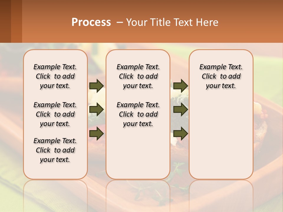 A Wooden Tray With Two Pieces Of Bread Topped With Vegetables PowerPoint Template