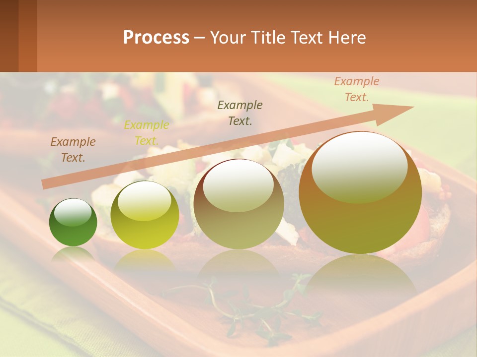 A Wooden Tray With Two Pieces Of Bread Topped With Vegetables PowerPoint Template