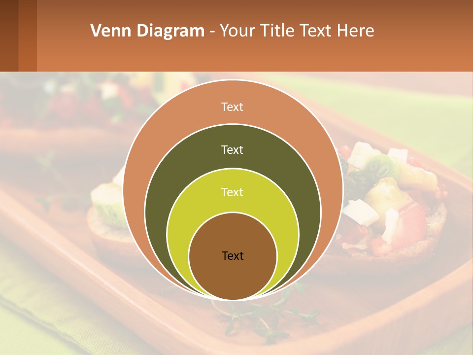 A Wooden Tray With Two Pieces Of Bread Topped With Vegetables PowerPoint Template