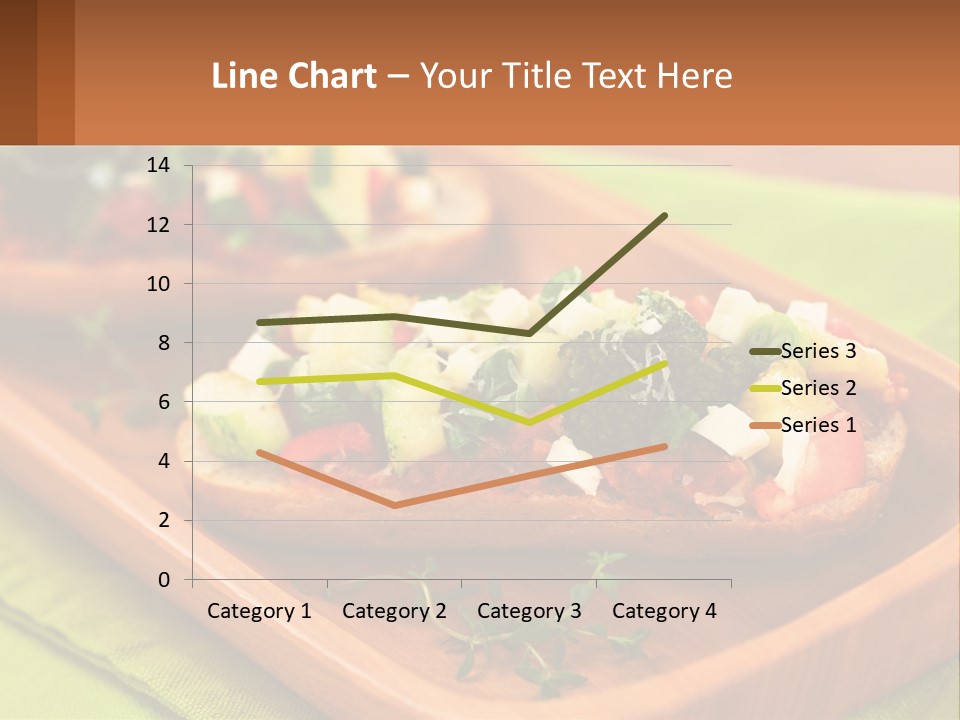 A Wooden Tray With Two Pieces Of Bread Topped With Vegetables PowerPoint Template