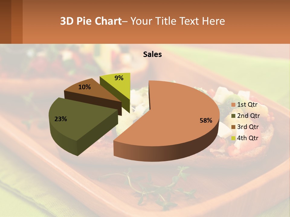 A Wooden Tray With Two Pieces Of Bread Topped With Vegetables PowerPoint Template