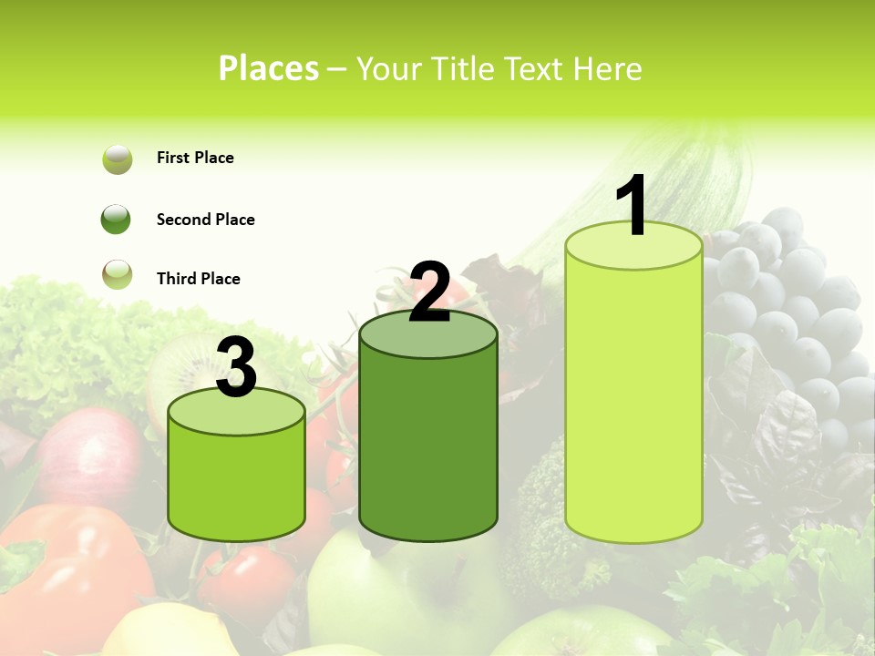 A Variety Of Fruits And Vegetables Are Shown In This Powerpoint Presentation PowerPoint Template