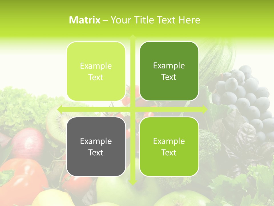 A Variety Of Fruits And Vegetables Are Shown In This Powerpoint Presentation PowerPoint Template