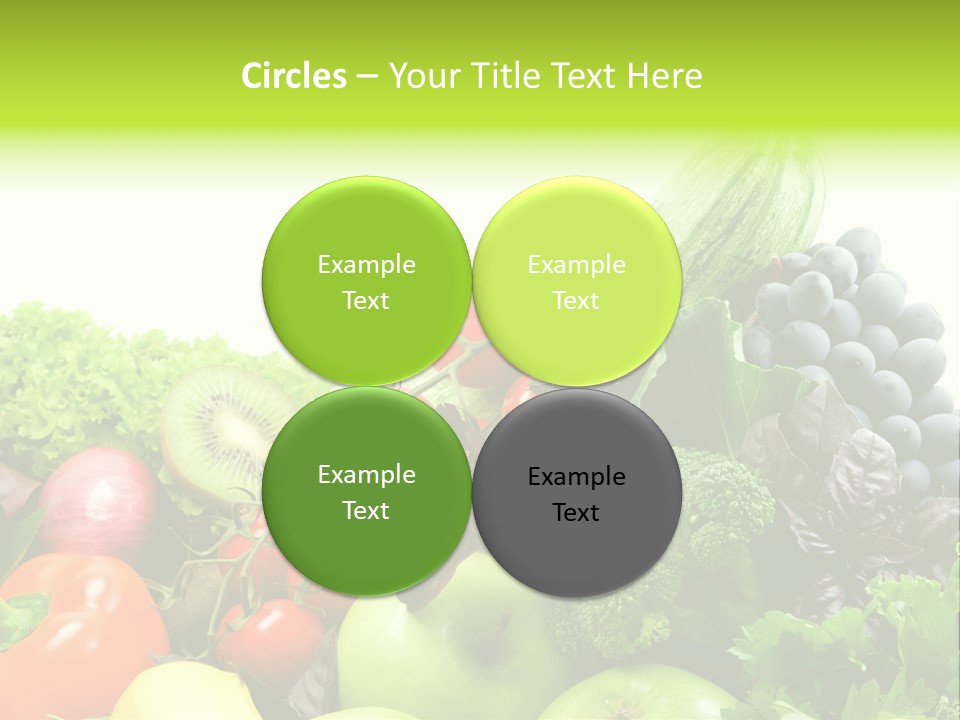 A Variety Of Fruits And Vegetables Are Shown In This Powerpoint Presentation PowerPoint Template