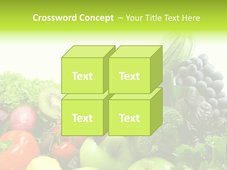 A Variety Of Fruits And Vegetables Are Shown In This Powerpoint Presentation PowerPoint Template