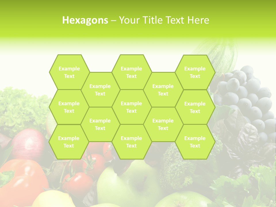 A Variety Of Fruits And Vegetables Are Shown In This Powerpoint Presentation PowerPoint Template